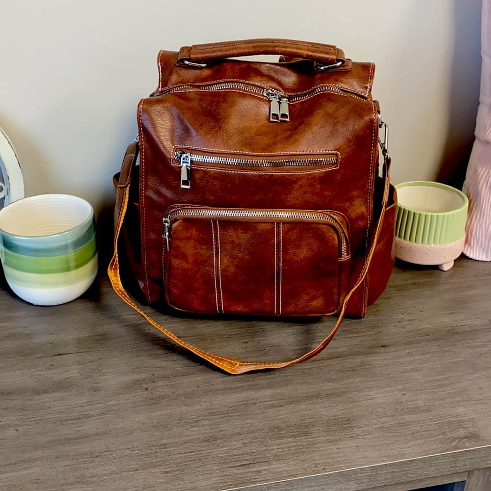 FLAW*Brand NEW Ty Convertible Backpack in CAMEL🤎 - Picture 4 of 10